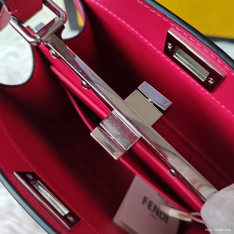 Affordable Fendi Petite Nappa Peekaboo Bag Leather In ISeeU Rose 0816